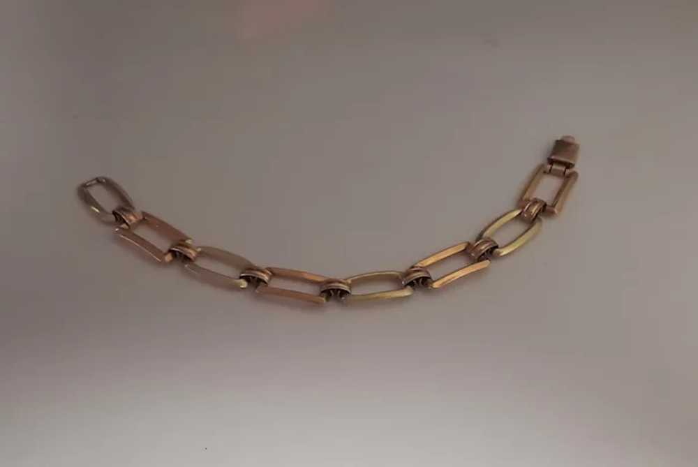 Vintage Krementz Two Tone Link Bracelet 6-1/2 Inc… - image 6