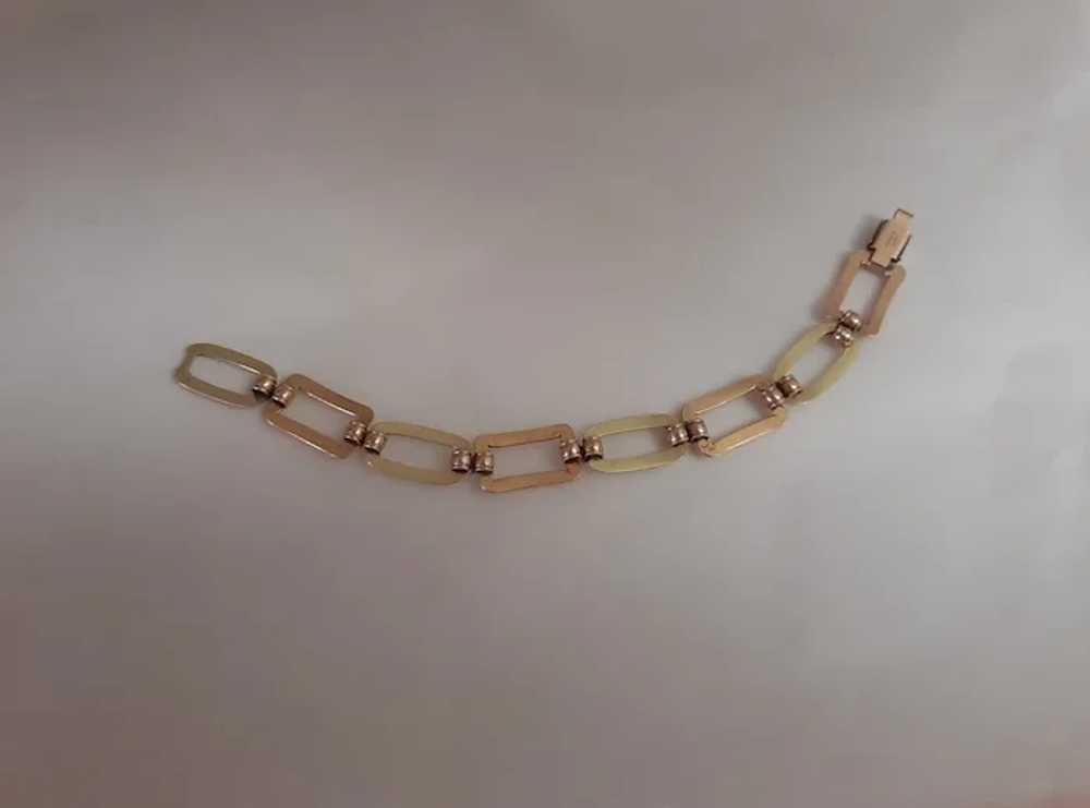 Vintage Krementz Two Tone Link Bracelet 6-1/2 Inc… - image 7