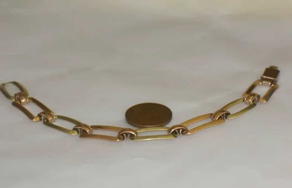 Vintage Krementz Two Tone Link Bracelet 6-1/2 Inc… - image 9