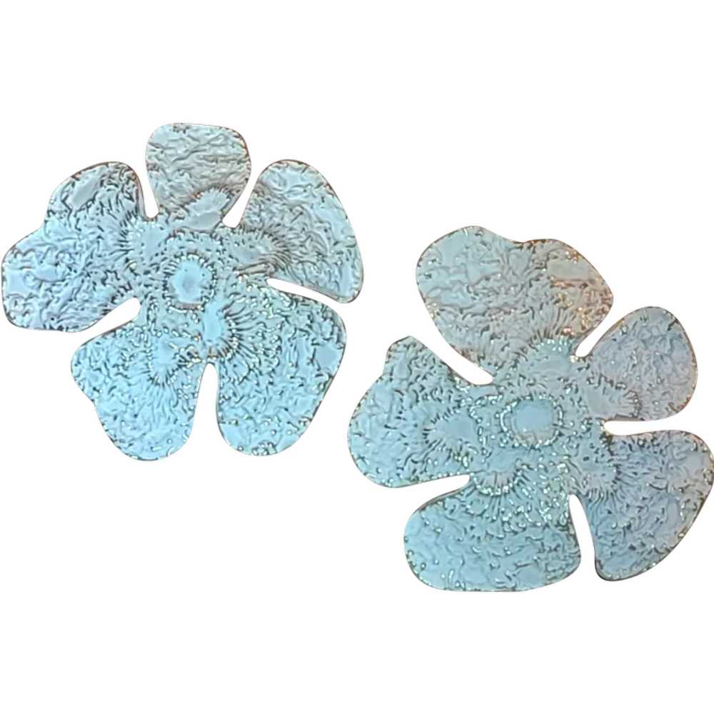 1950s Free Form Flower Earrings - image 1