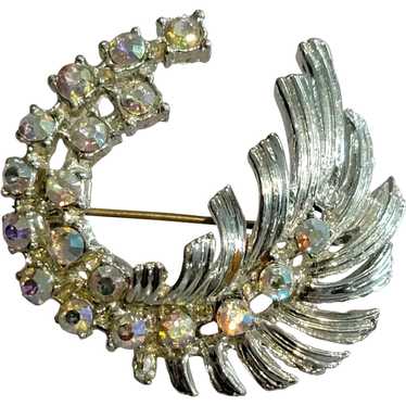 Clear prismatic Crystal Feather Pin - image 1