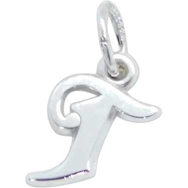 Letter / Initial T Charm Sterling Silver