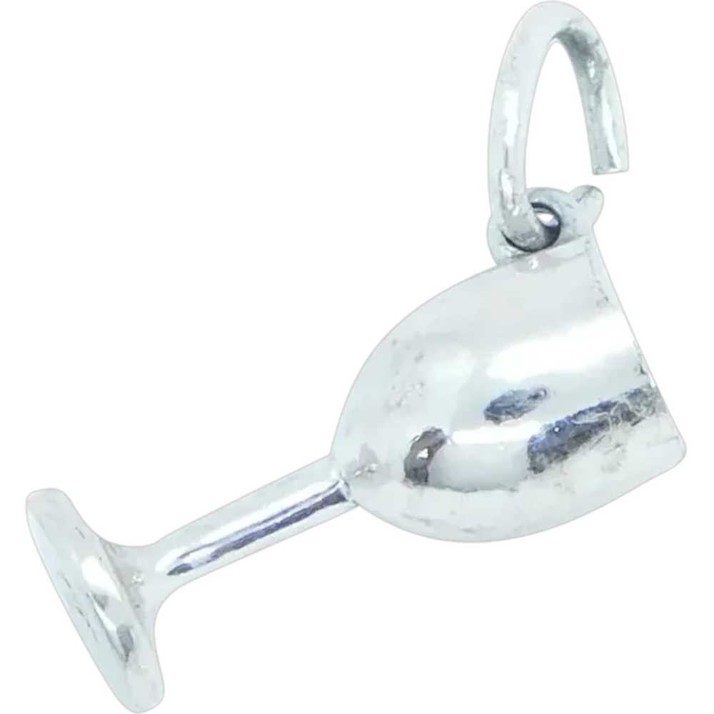 Wine Glass Charm Sterling Silver - image 1