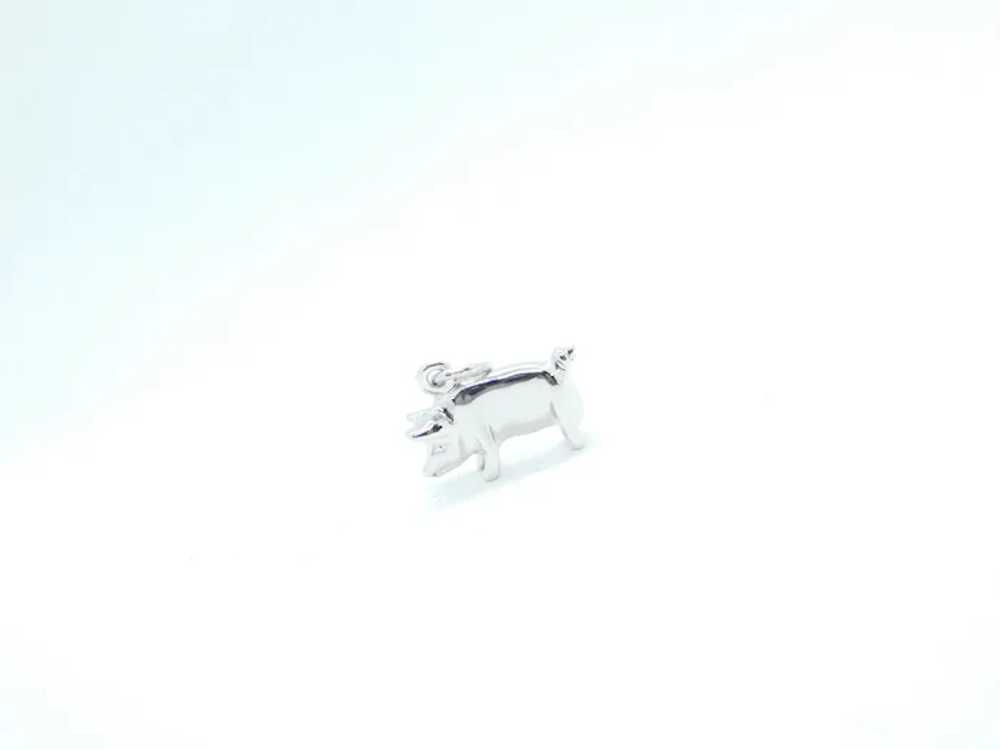 Solid Pig Charm Sterling Silver - image 2