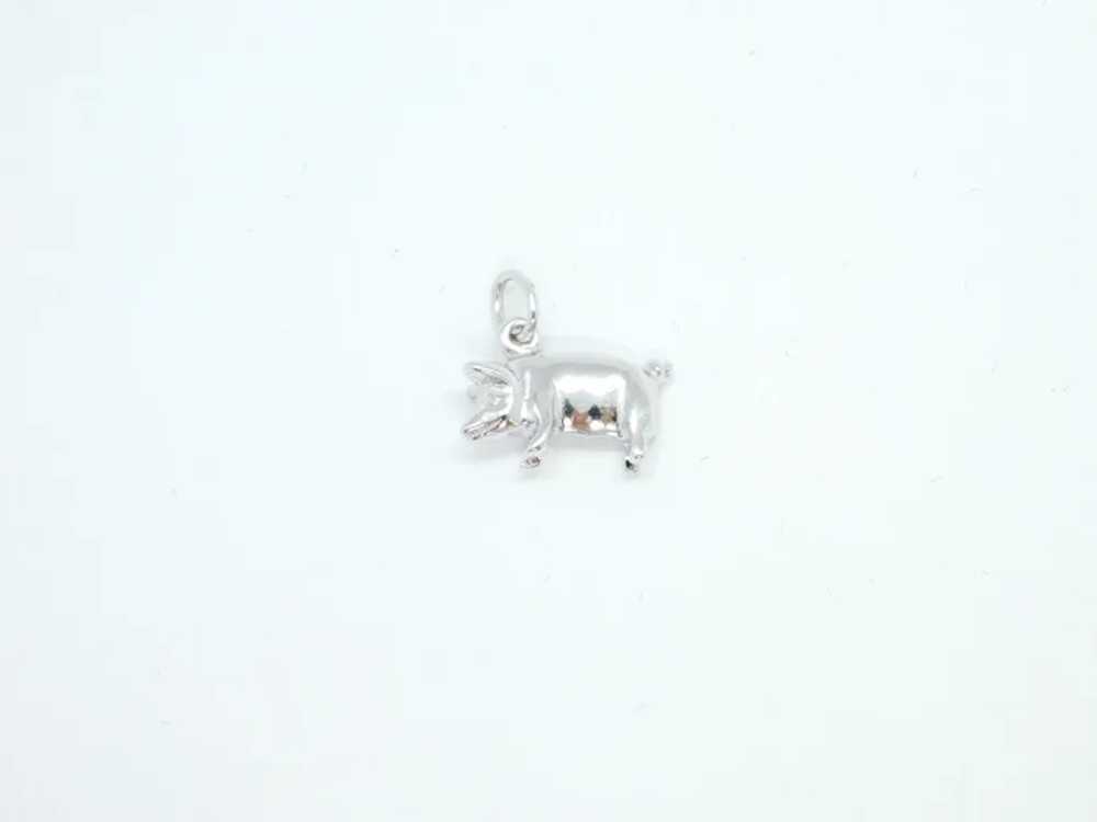 Solid Pig Charm Sterling Silver - image 4