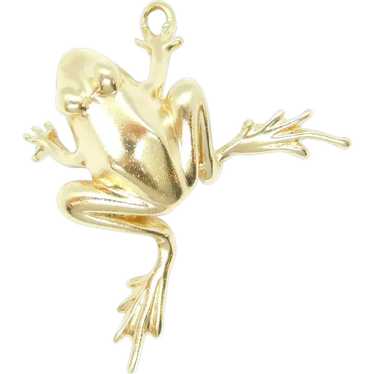 14K Yellow Gold Frog Pin