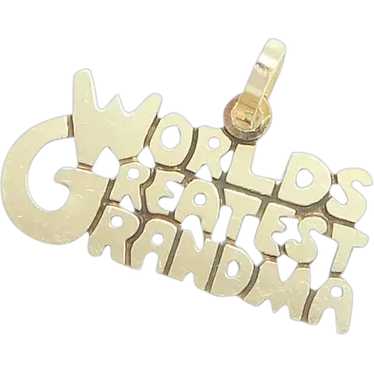 Worlds Greatest Grandma Charm 14k Yellow Gold