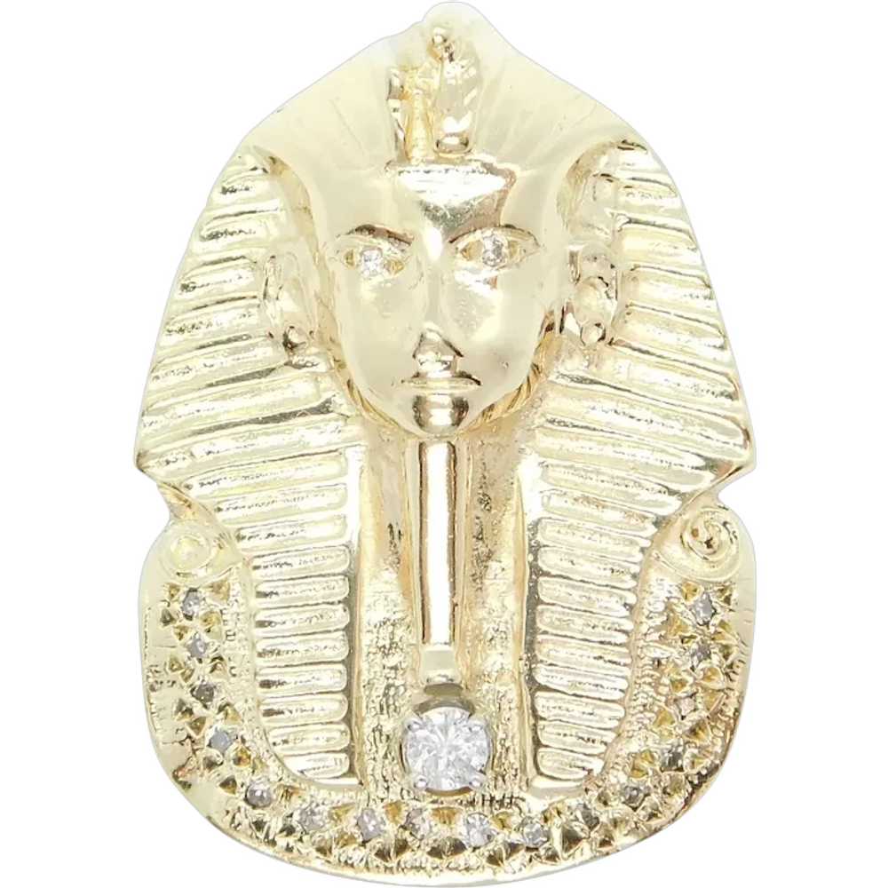 Vintage .21 ctw Diamond Egyptian Pharaoh Tutankha… - image 1