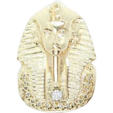 Vintage .21 ctw Diamond Egyptian Pharaoh Tutankha… - image 1