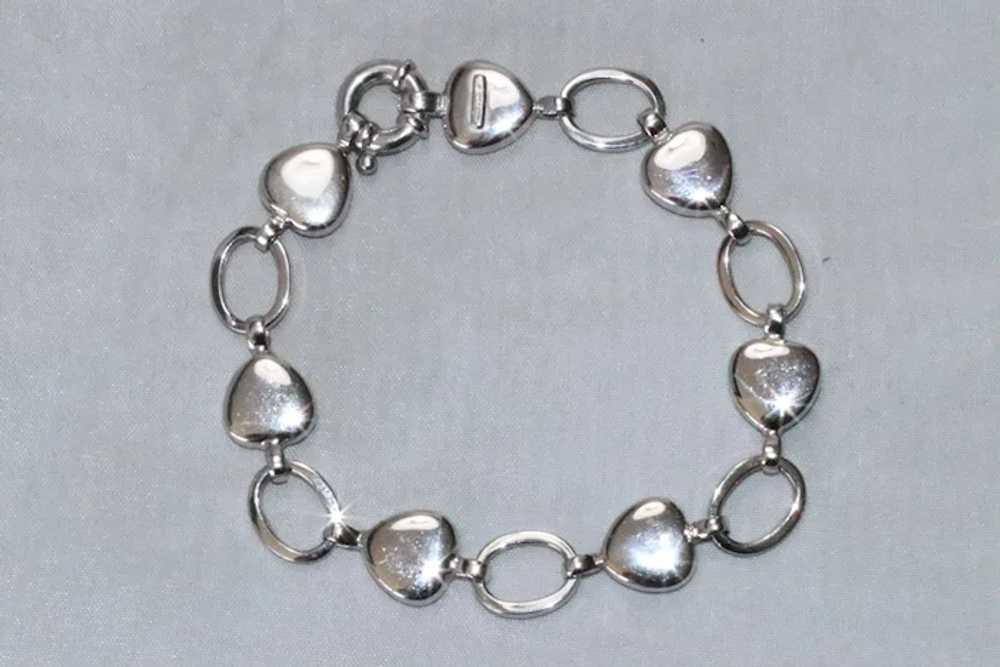 14K White Gold Heart Matte Bracelet - image 2