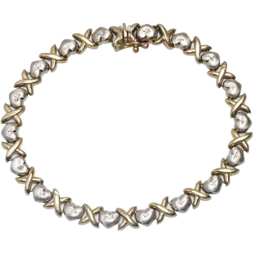 14K Two Toned Hugs And Kisses Bracelet - image 1