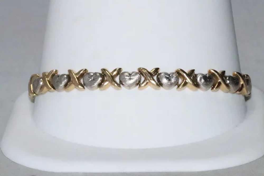 14K Two Toned Hugs And Kisses Bracelet - image 2