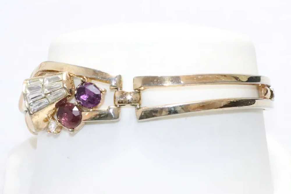 Trifari Vintage Costume Amethyst Cubic Zirconia B… - image 4