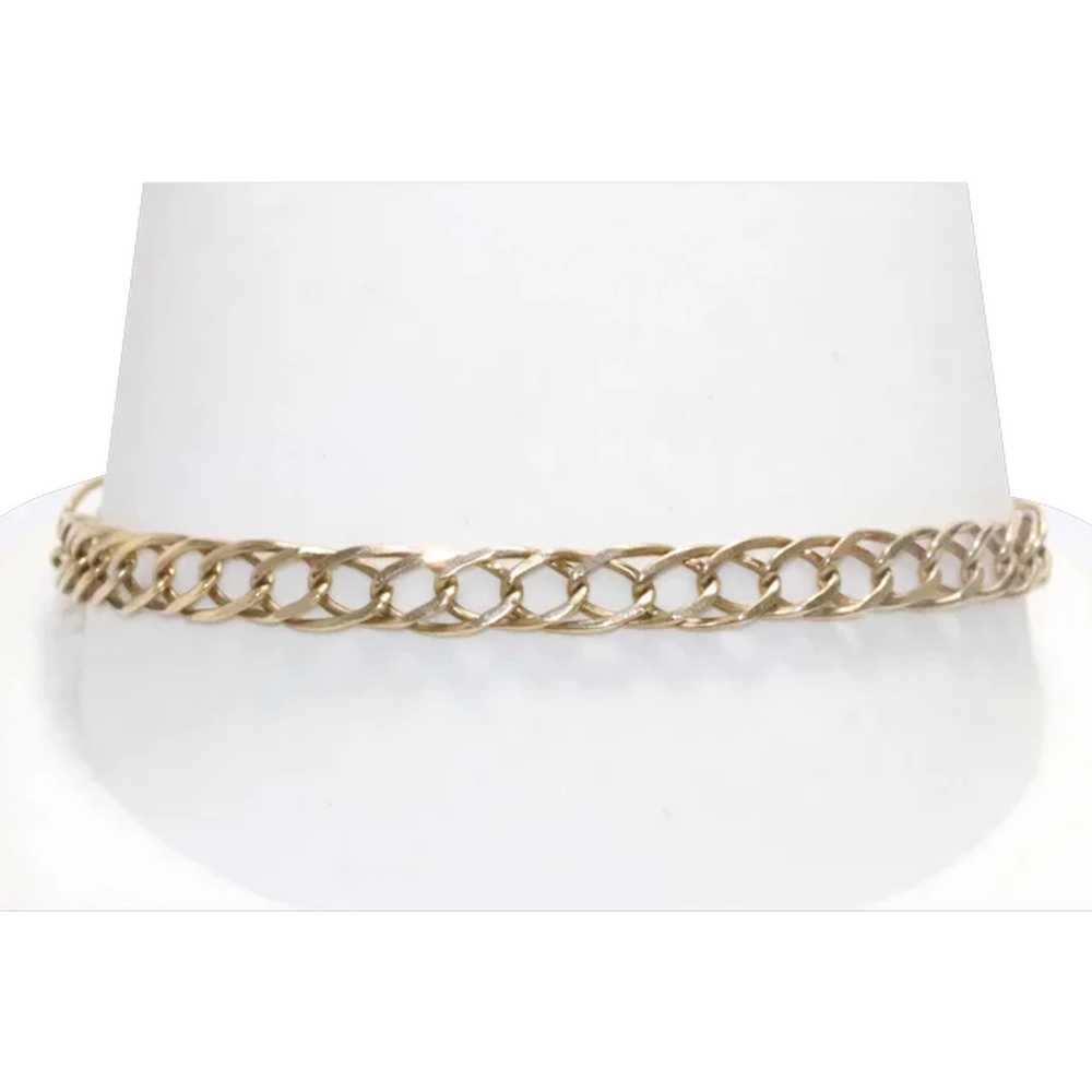 Vintage 14KT Yellow Gold Curve Chain Bracelet - image 1