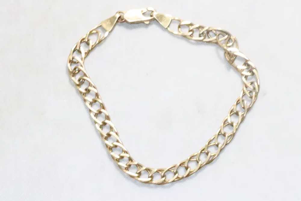 Vintage 14KT Yellow Gold Curve Chain Bracelet - image 2