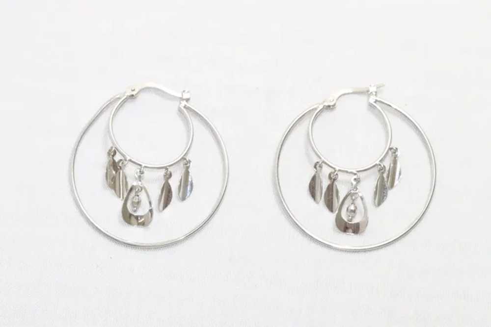 14KT White Gold Earrings - image 2