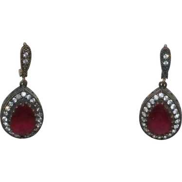 Sterling Silver Ruby Stone Earrings