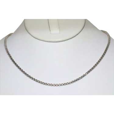 14KT White Gold 16 Inch Popcorn Chain