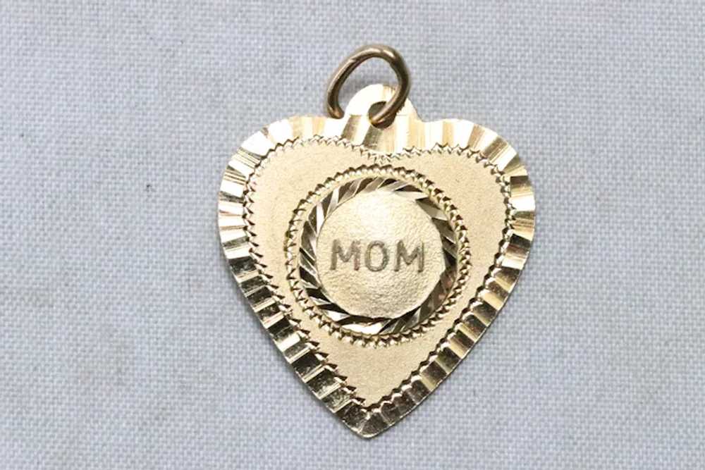 Vintage 14KT Yellow Gold Diamond Cut Mom I love Y… - image 2