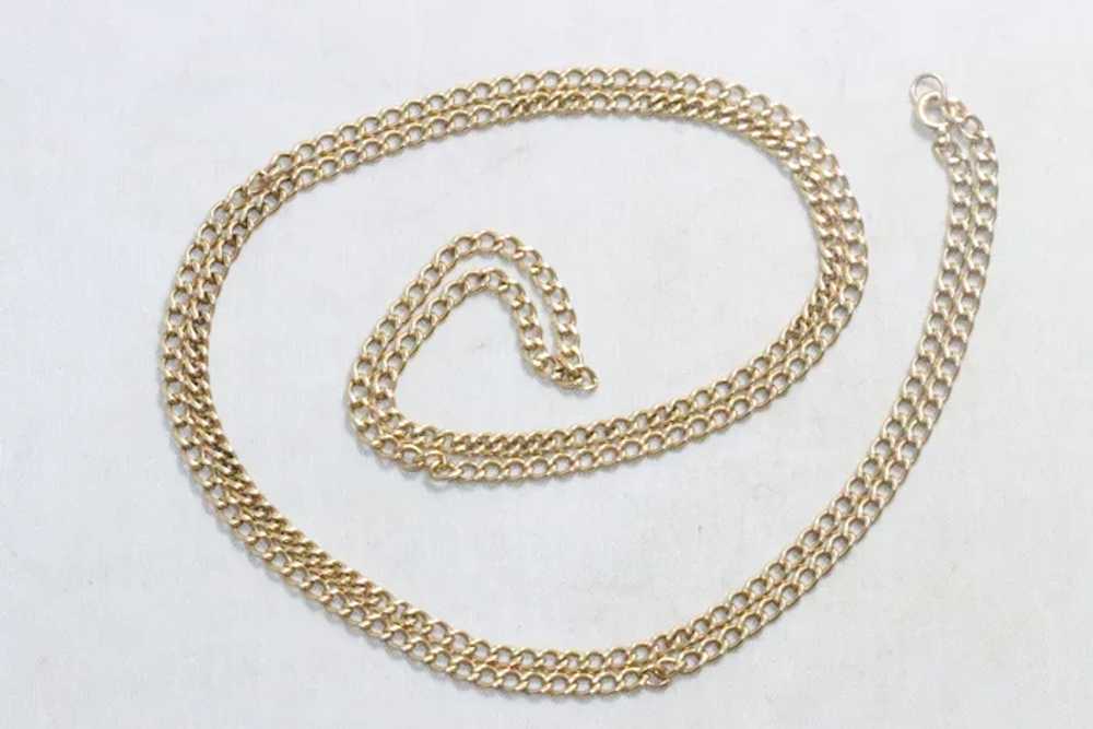 Vintage 14KT Yellow Gold Cuban Link Chain Necklace - image 2