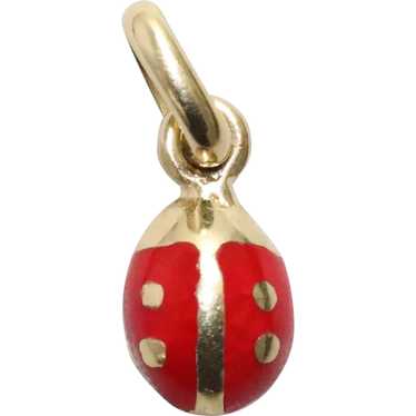 Vintage gold enamel ladybug - Gem