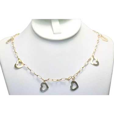 14KT Yellow Gold Cable Chain Heart Necklace