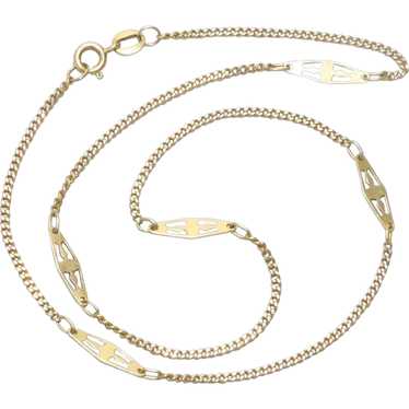 Vintage 18KT Yellow Gold Curb Chain Necklace - image 1