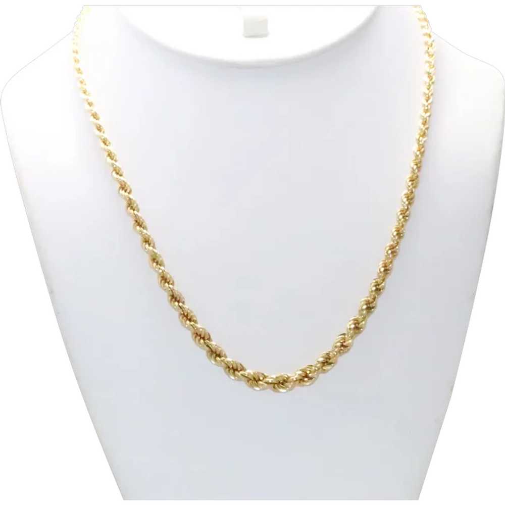 Vintage 14 KT Yellow Gold Gradient Rope Necklace - image 1