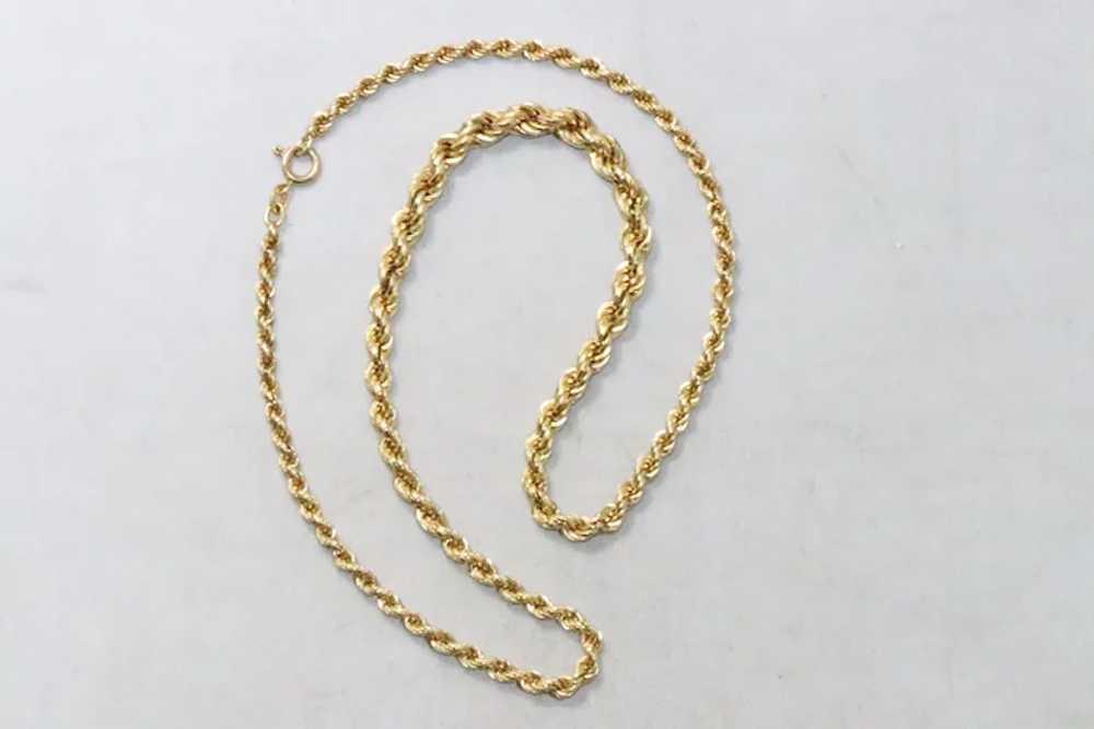 Vintage 14 KT Yellow Gold Gradient Rope Necklace - image 2