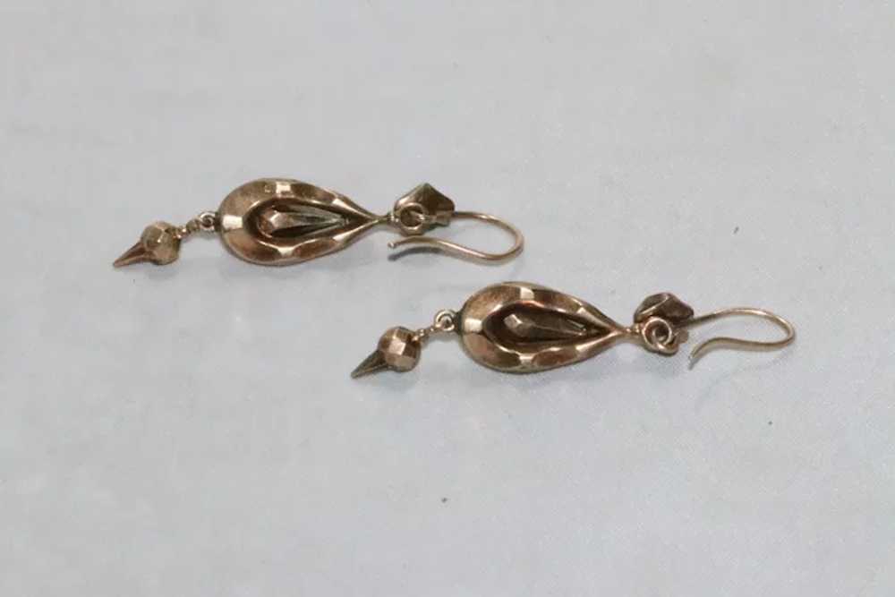 Vintage 10 KT Yellow Gold Dangling Earrings - image 4