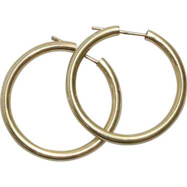 14 KT Yellow Gold Hoop Earrings - image 1