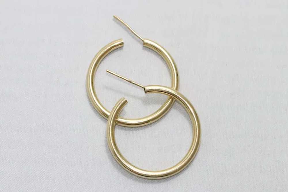 14 KT Yellow Gold Hoop Earrings - image 3