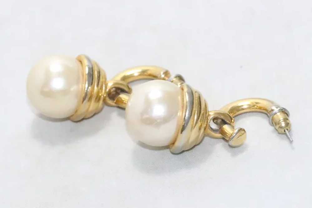 Vintage Costume Pearl Earrings - image 2
