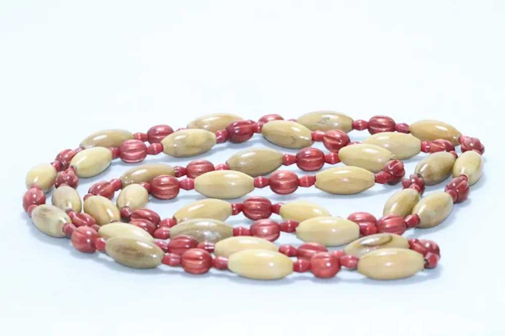 Vintage Wood Bead Necklace - image 3