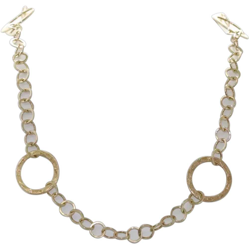 14KT Yellow Gold Italian Rolo Necklace - image 1