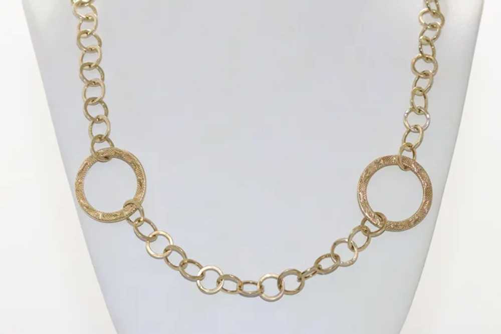 14KT Yellow Gold Italian Rolo Necklace - image 2