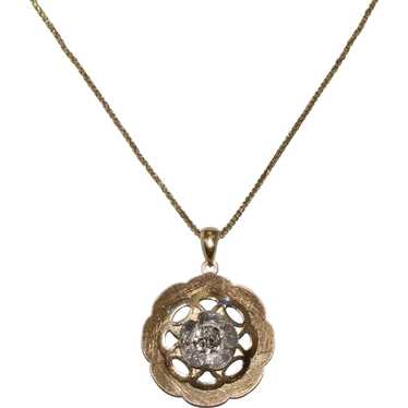 14KT Two Tone Gold Floral Necklace