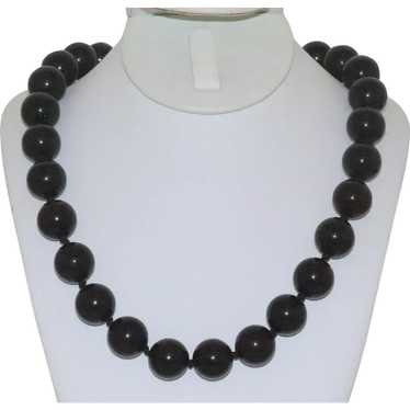 Black Onyx Beaded Costume Necklace