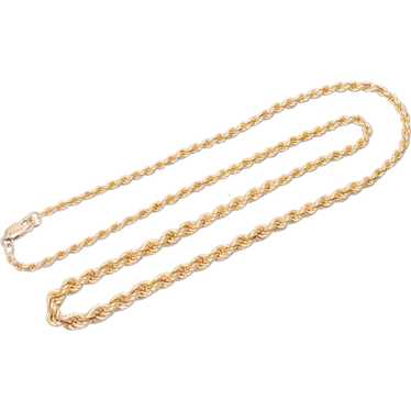 Vintage 14K Gold Tapered Rope Necklace