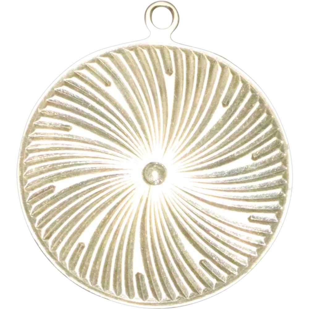 Vintage 14K Yellow Gold Sun "Mother" Pendant - image 1