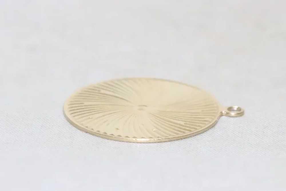 Vintage 14K Yellow Gold Sun "Mother" Pendant - image 4