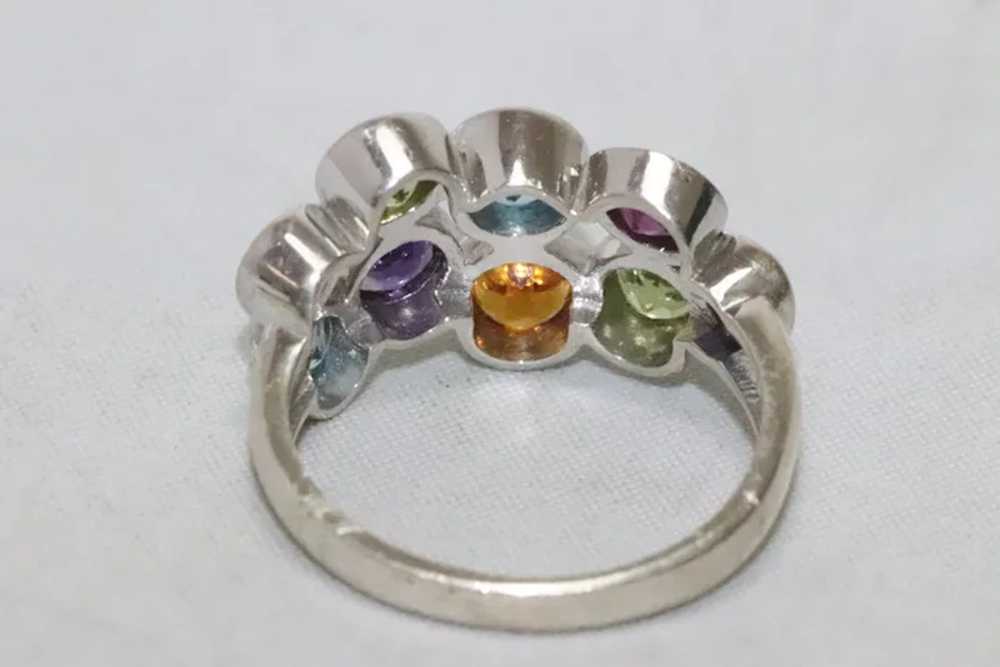 Sterling Silver Multi Colored Stone Ring - image 3