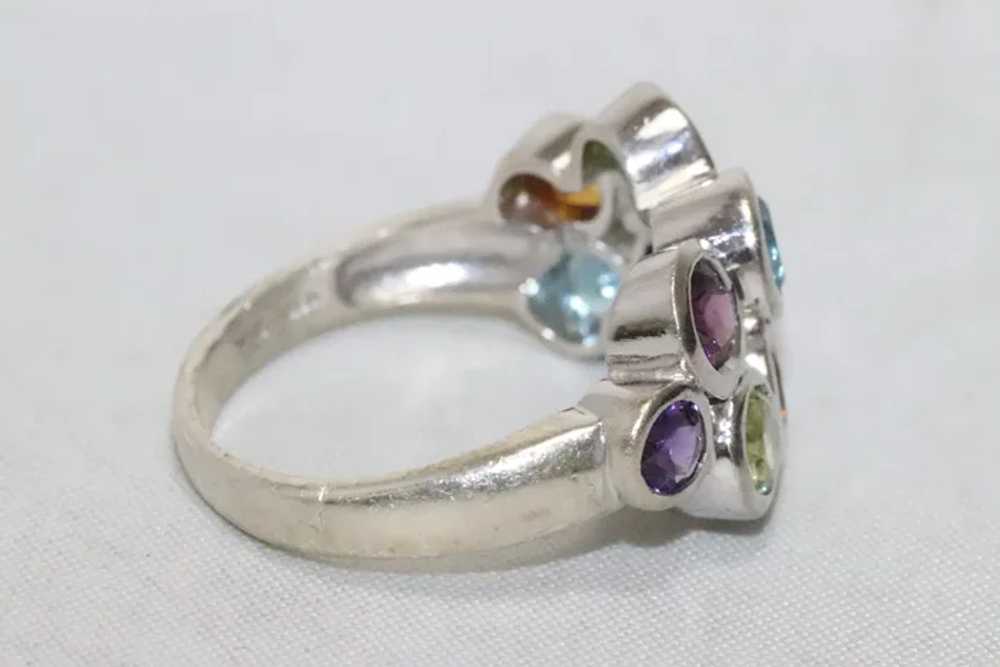 Sterling Silver Multi Colored Stone Ring - image 4