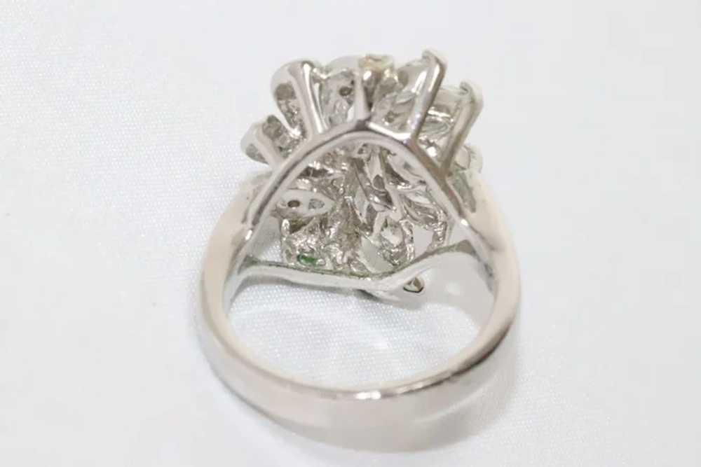 Vintage Sterling Silver Cubic Zirconia Stone Cock… - image 3