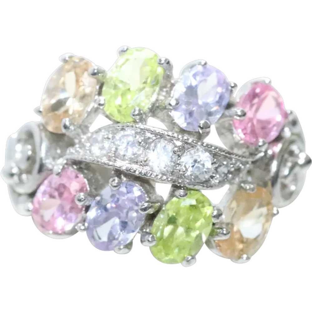 Sterling Silver Multi Stone Ring - image 1