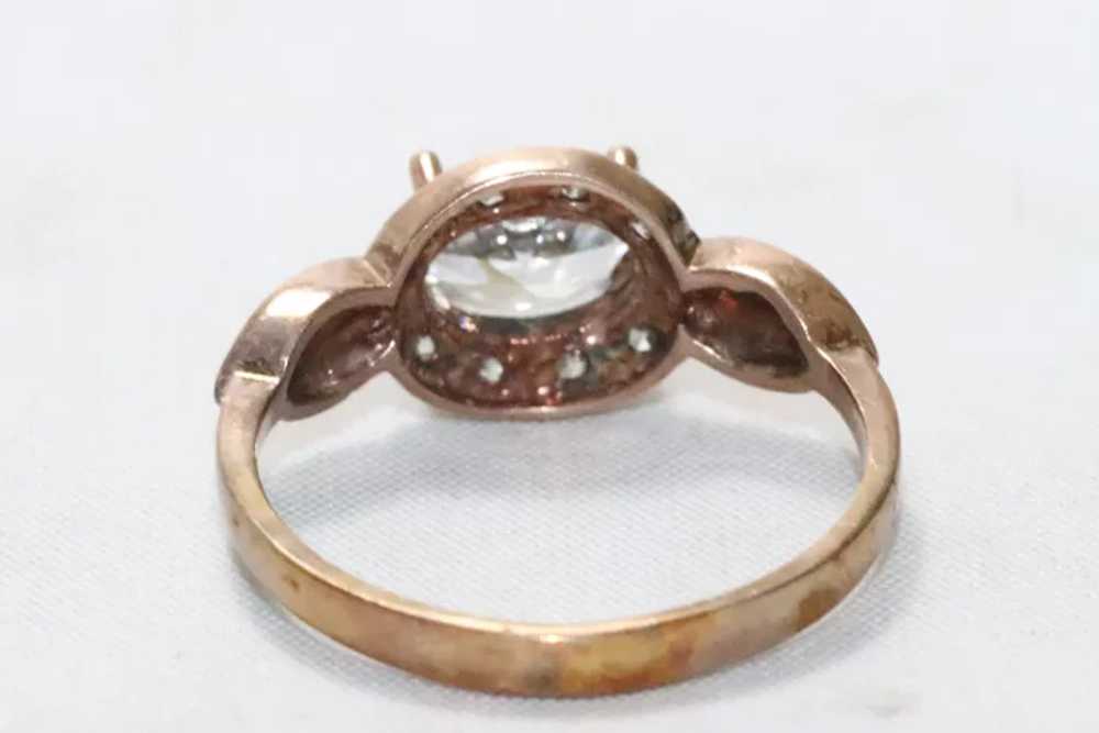 Sterling Silver Rose Gold Overlay Cubic Zirconia … - image 3