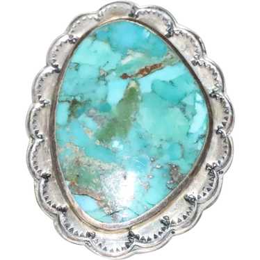 Sterling Silver Turquoise Pedal Framed ring - image 1