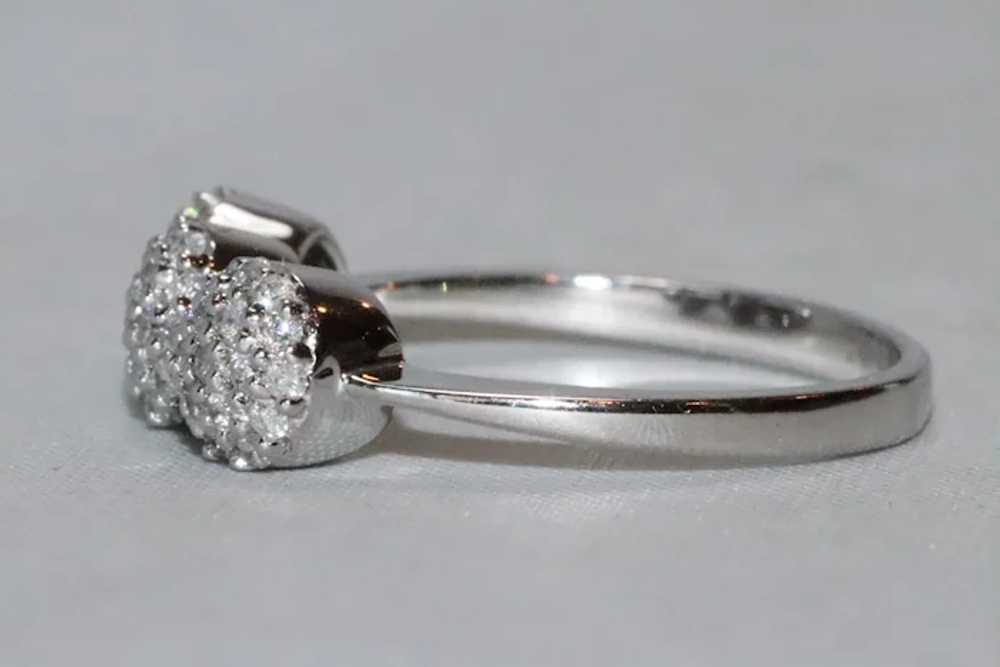 14K White Gold Pave Triple Puffed Ring - image 3