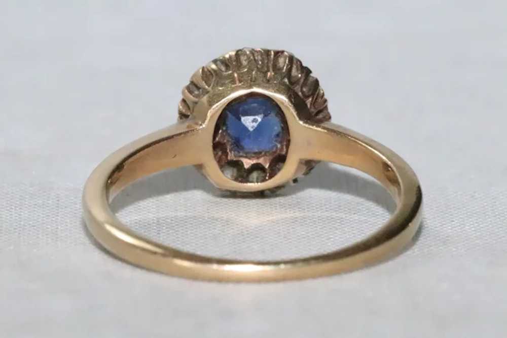 Vintage Art Deco Old Miner Diamond Faceted Sapphi… - image 4