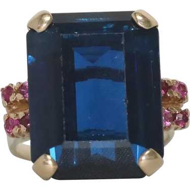 14 KT Gold Sapphire Ruby Ring